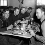 Officers of the US 77th Bomb Group and the 54th Fighter having a traditional Thanksgiving dinner (US Army Air Force photo)